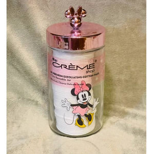 Disney Make Up Accessories-The Creme Shop- Minnie Mouse Reusable Glass Jar w/Lid